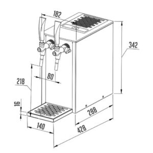 Lindr Pygmy 25K 1+1 Exclusive Dimensions Diagram